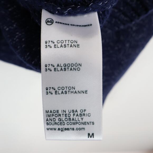 Adriano Goldschmied Mens Shawl Collar Navy Blue Sweater Size Medium NWOT - Picture 8 of 8